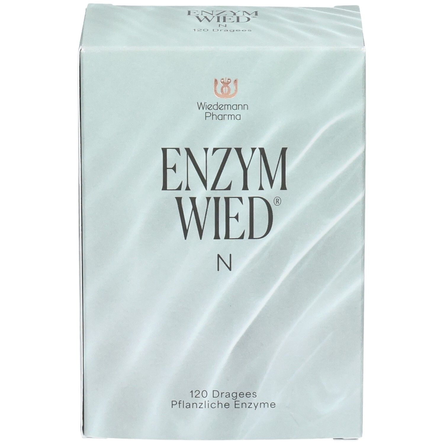 Verpackung Enzym-Wied N, Seitenansicht mit Herstellerinformationen und Website.