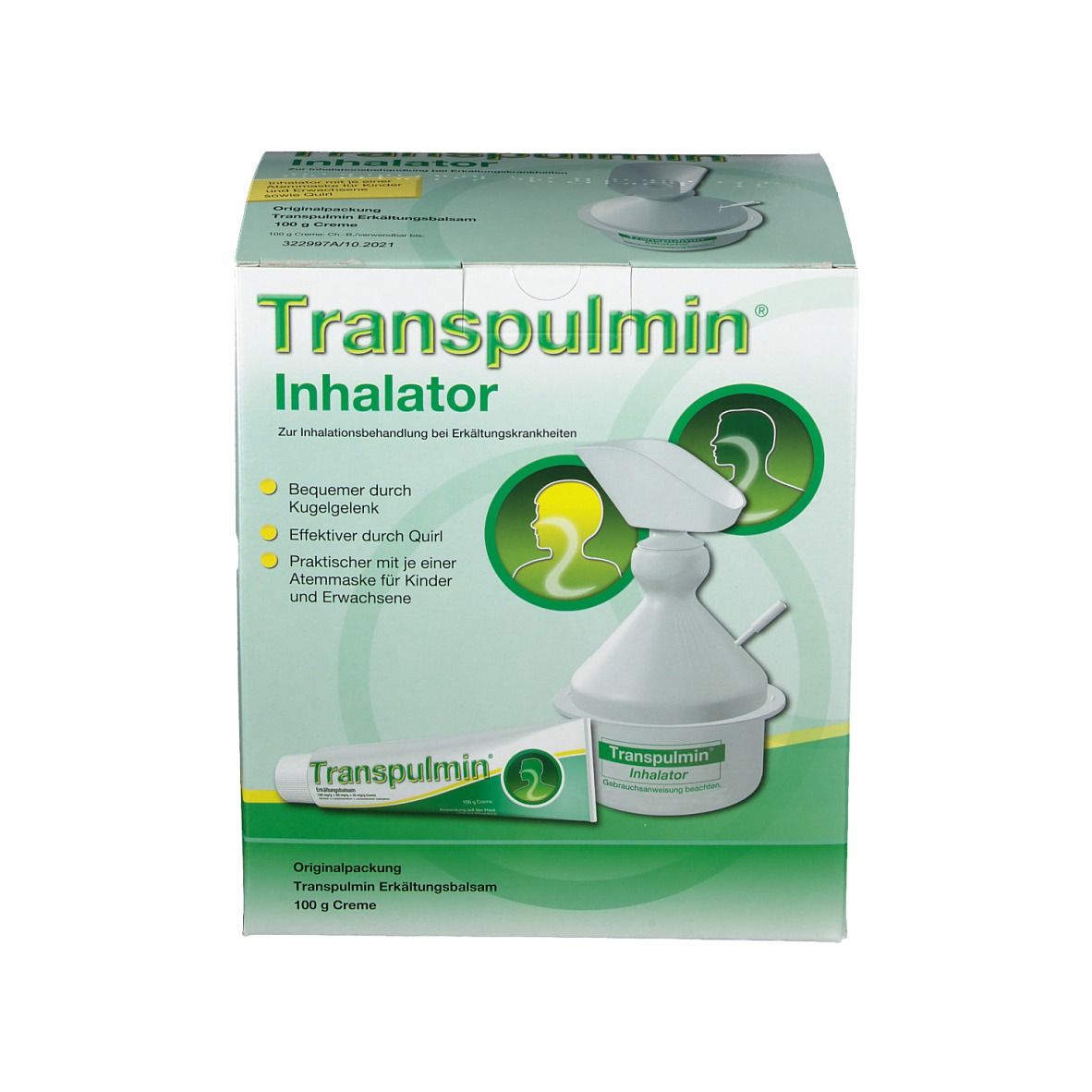 Transpulmin Erkältungsbalsam für Erwachsene + Inhalator: Wohltuender Balsam zum Einreiben oder Inhalieren