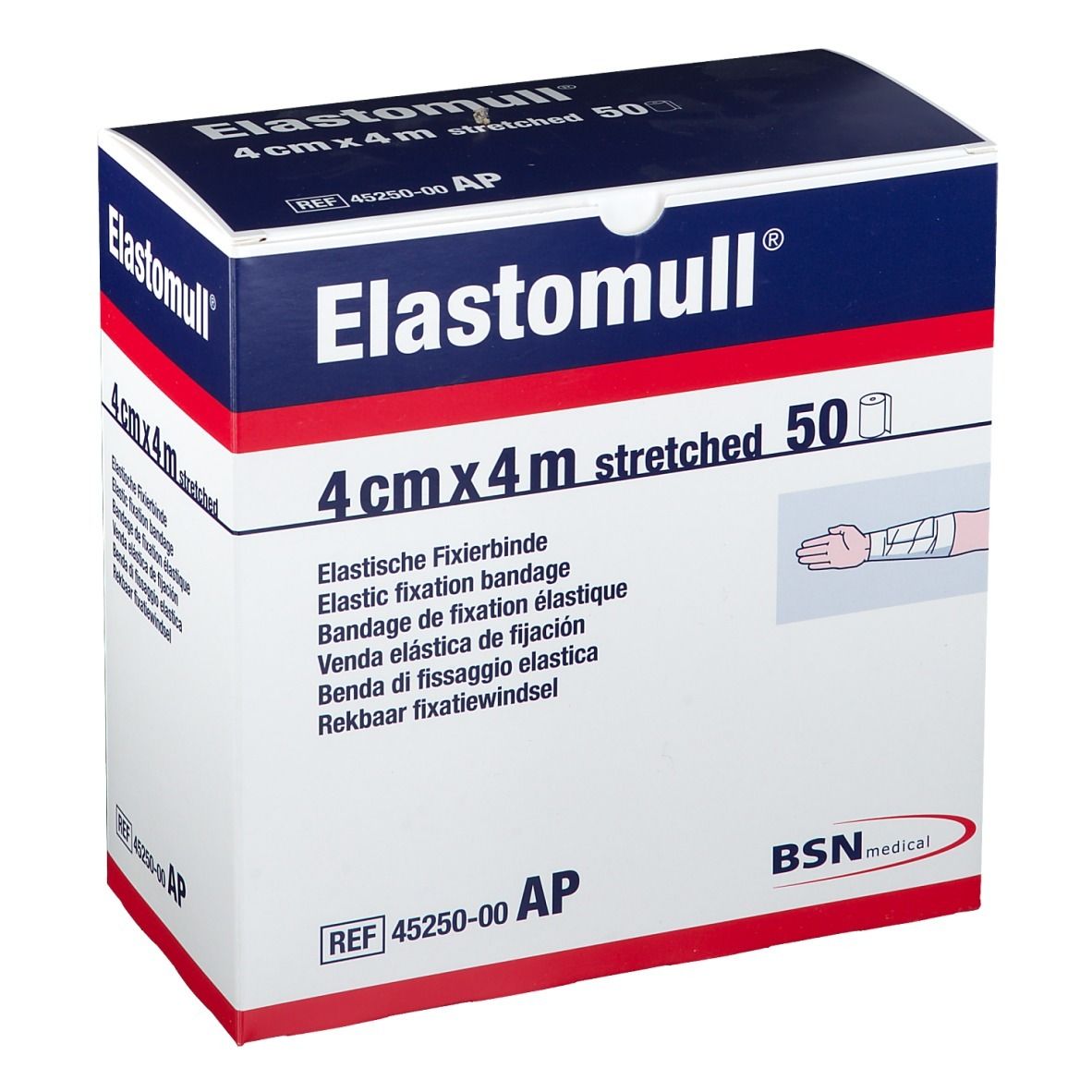 Elastomull 4 cmx4 m elast.Fixierb.45250 50 St Binden