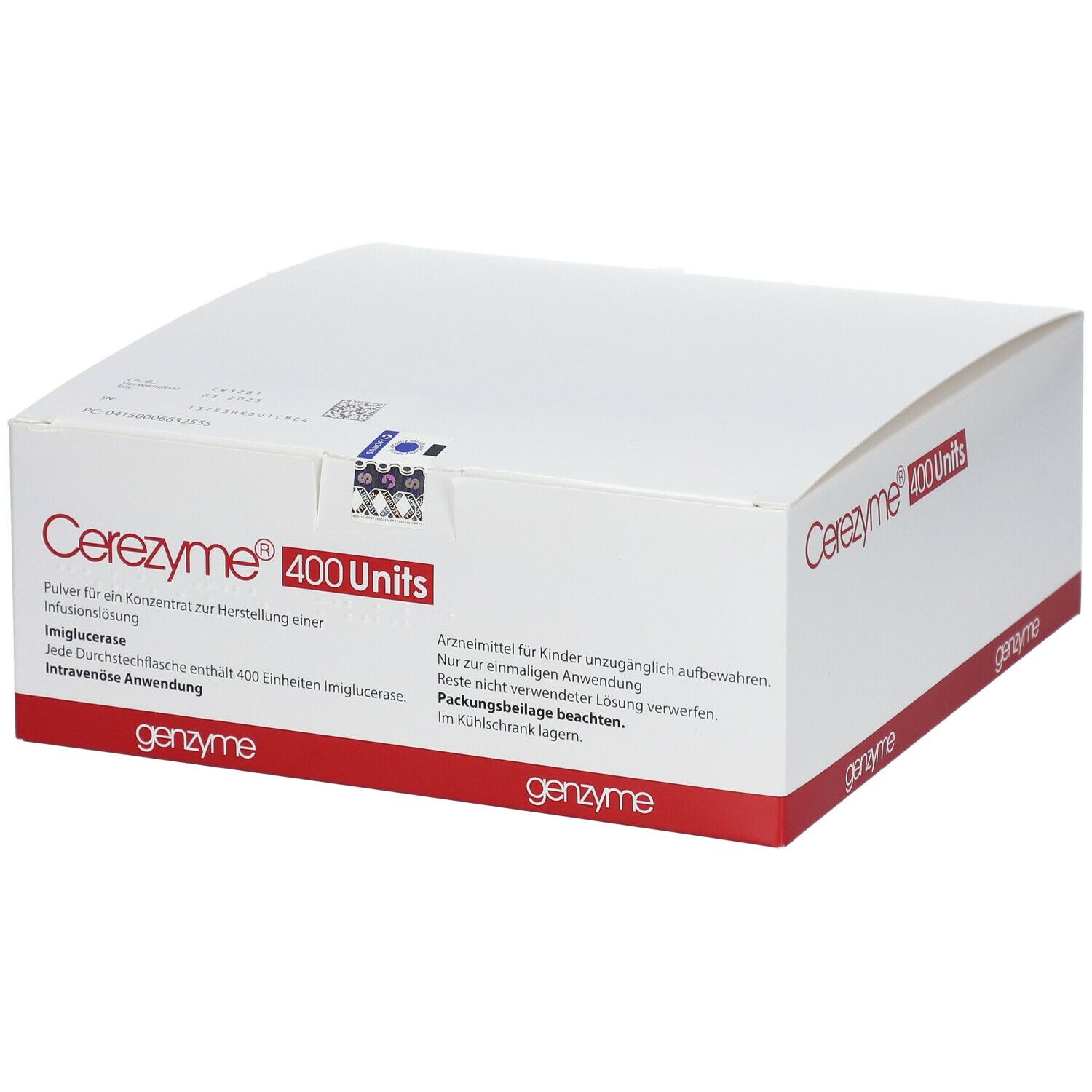 Cerezyme 400 Units Plv.f.e.Konz.z.Her.e.Inf.-Lsg. 25 St Trockensubstanz ohne Lösungsmittel