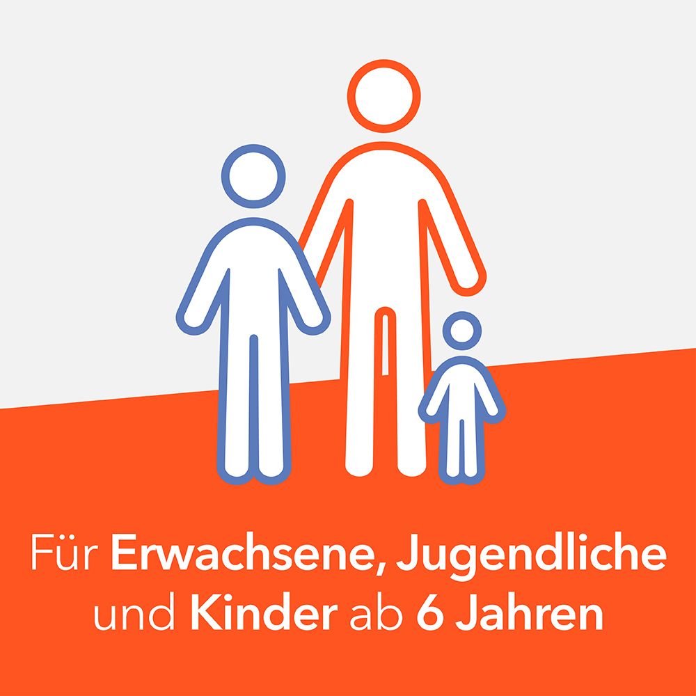 Grafik: Erwachsene, Jugendliche und Kinder. Text: Für Erwachsene, Jugendliche und Kinder ab 6 Jahren.