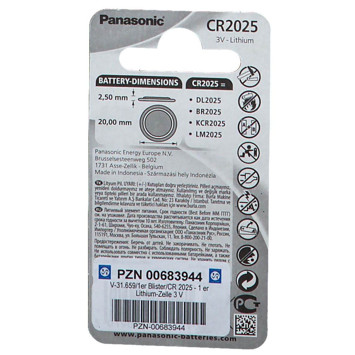 Panasonic® CR2025 3V