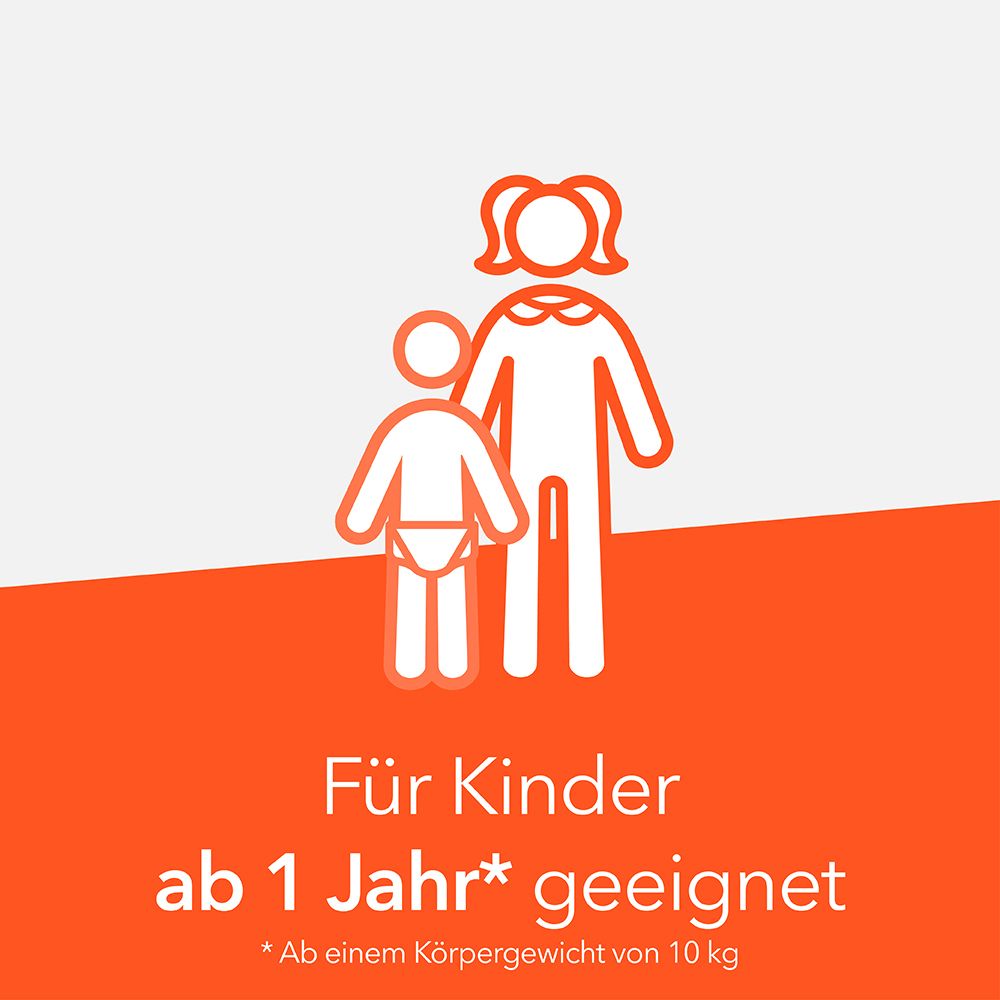 Illustration von zwei Kindern, die die Eignung für Kinder ab 1 Jahr anzeigen.