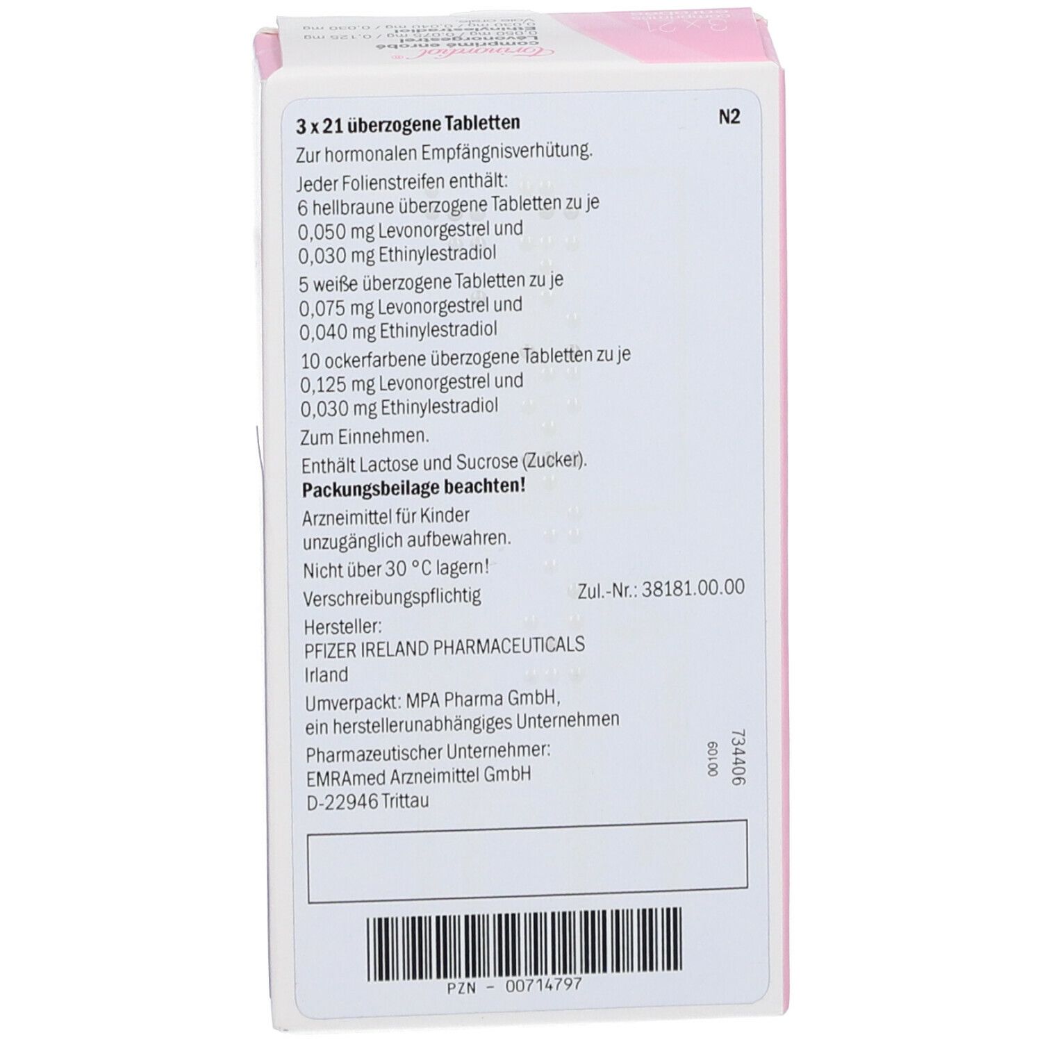 Trinordiol 21 überzogene Tabletten 3x21 St Überzogene