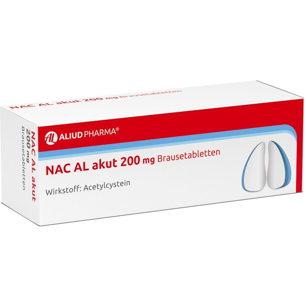 NAC AL akut 200 mg Brausetabletten zur Erleichterung des Abhustens bei erkältungsbedingter Bronchitis (Schleimlöser)