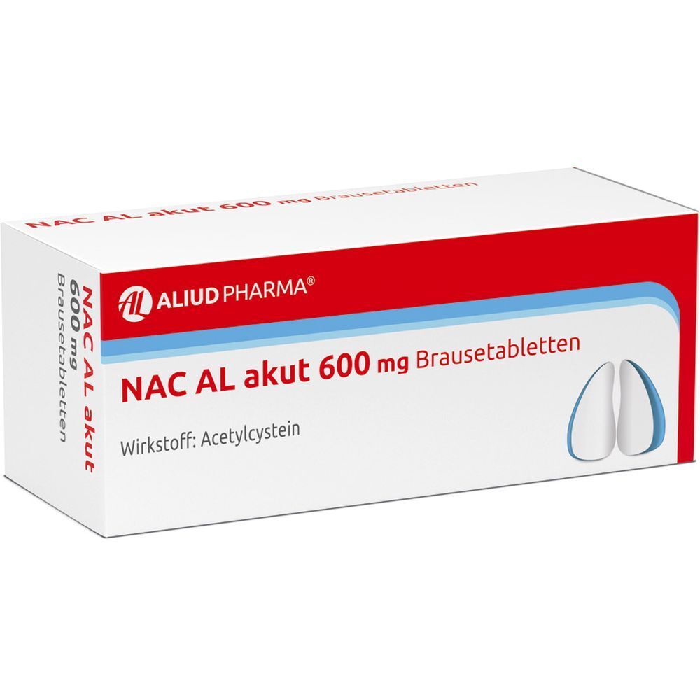 NAC AL akut 600 mg Brausetabletten zur Erleichterung des Abhustens bei erkältungsbedingter Bronchitis (Schleimlöser)