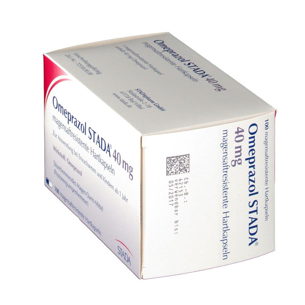 Omeprazol Stada 40 mg magensaftresist.Hartkapseln 100 St Magensaftresistente Hartkapseln