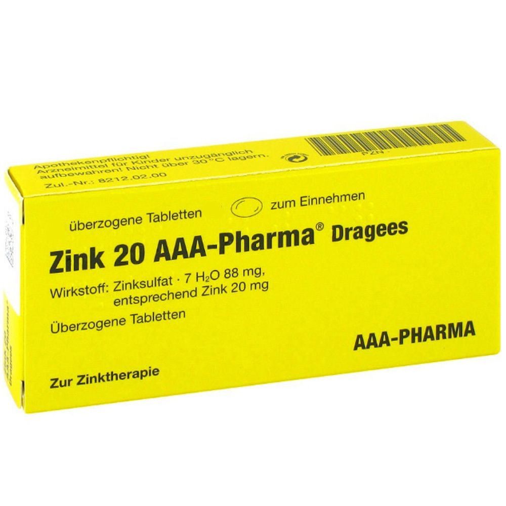 Zink 20 AAA®-Pharma Dragees