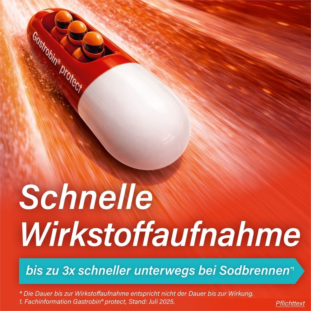 Eine Kapsel mit mehreren kleineren Kapseln darin, die schnelle Wirkstoffaufnahme symbolisieren.
