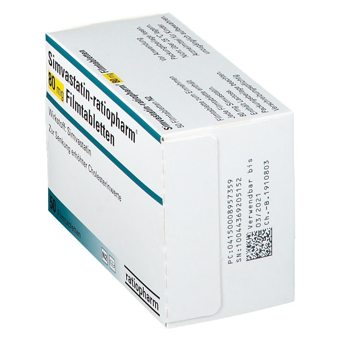 SIMVASTATIN-ratiopharm 80 mg Filmtabletten 50 St