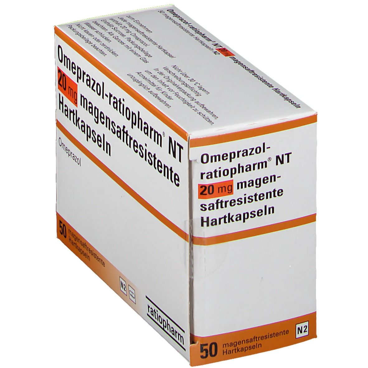 OMEPRAZOL-ratiopharm NT 20 mg magensaftr.Hartkaps. 50 St Kapseln magensaftresistent