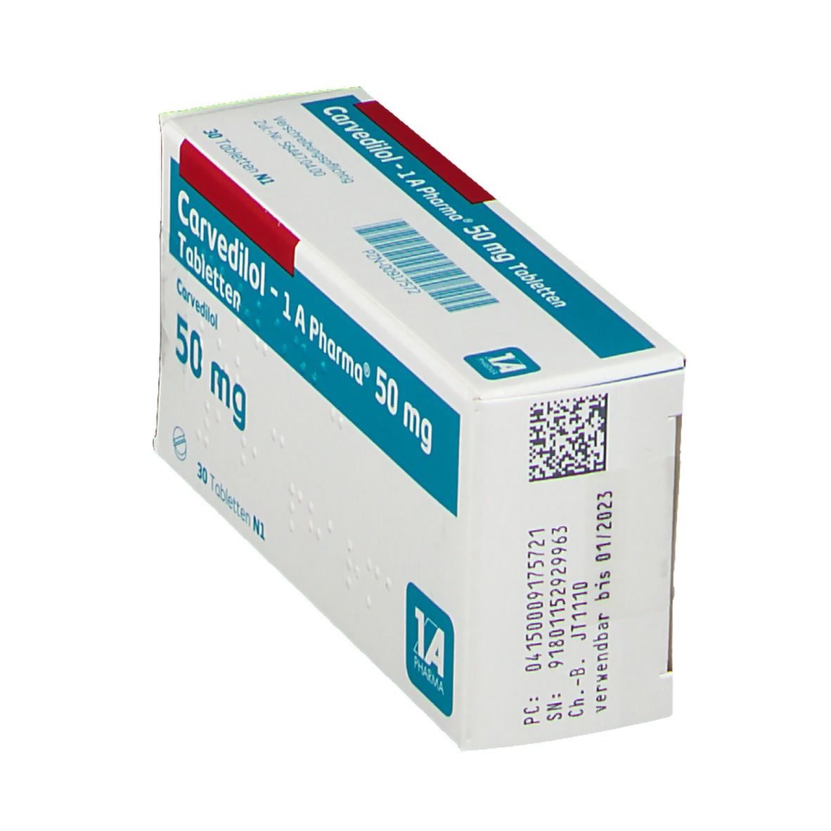 Carvedilol-1A Pharma 50 mg Tabletten 30 St