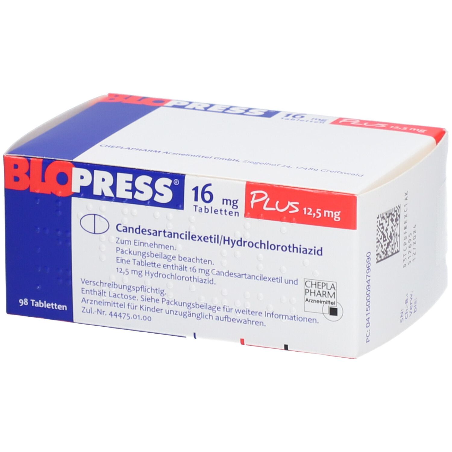 Blopress® 16 Mg Plus 12,5 Mg 98 St Mit Dem E-Rezept Kaufen - Shop Apotheke