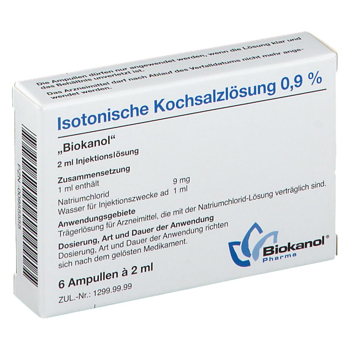 Isotonische Kochsalzlösung 0,9 % Biokanol