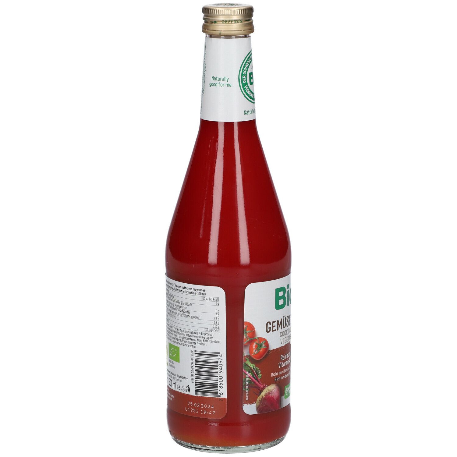 Biotta Gemüse Cocktail Direkts.m.Meersalz+Kräut. 500 ml Saft