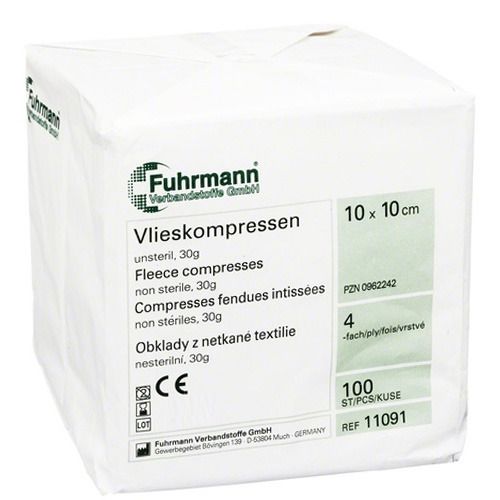 Vlieskompressen Fuhrmann® 10x10 cm 4 fach unsteril