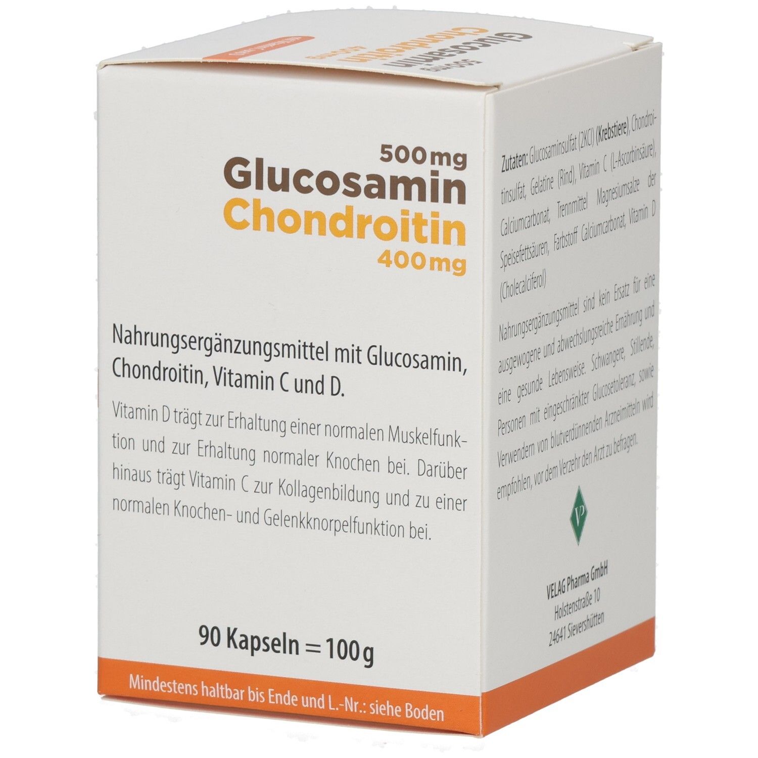 Glucosamin 500 mg + Chondroitin 400 mg 90 St Kapseln