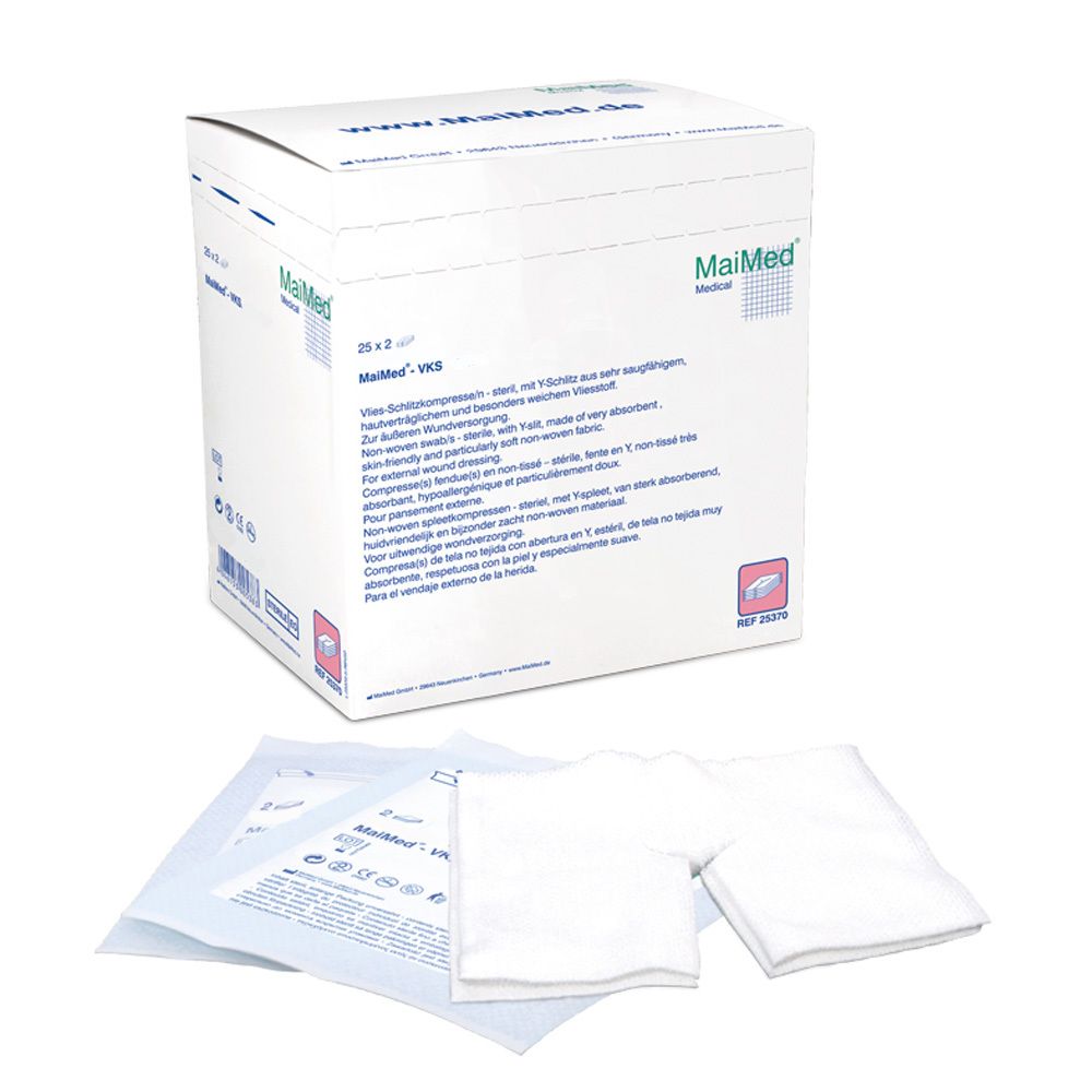 Vlies-Schlitzkompressen 7,5 x 7,5 cm 12 fach unsteril 100 St Kompressen