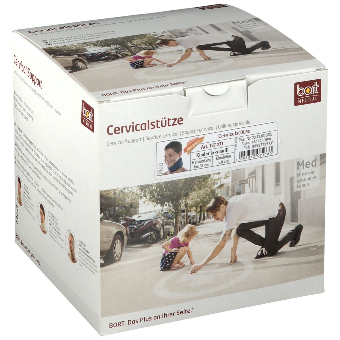 Bort Cervicalstütze Kinder Kinnhöhe 5 cm blau