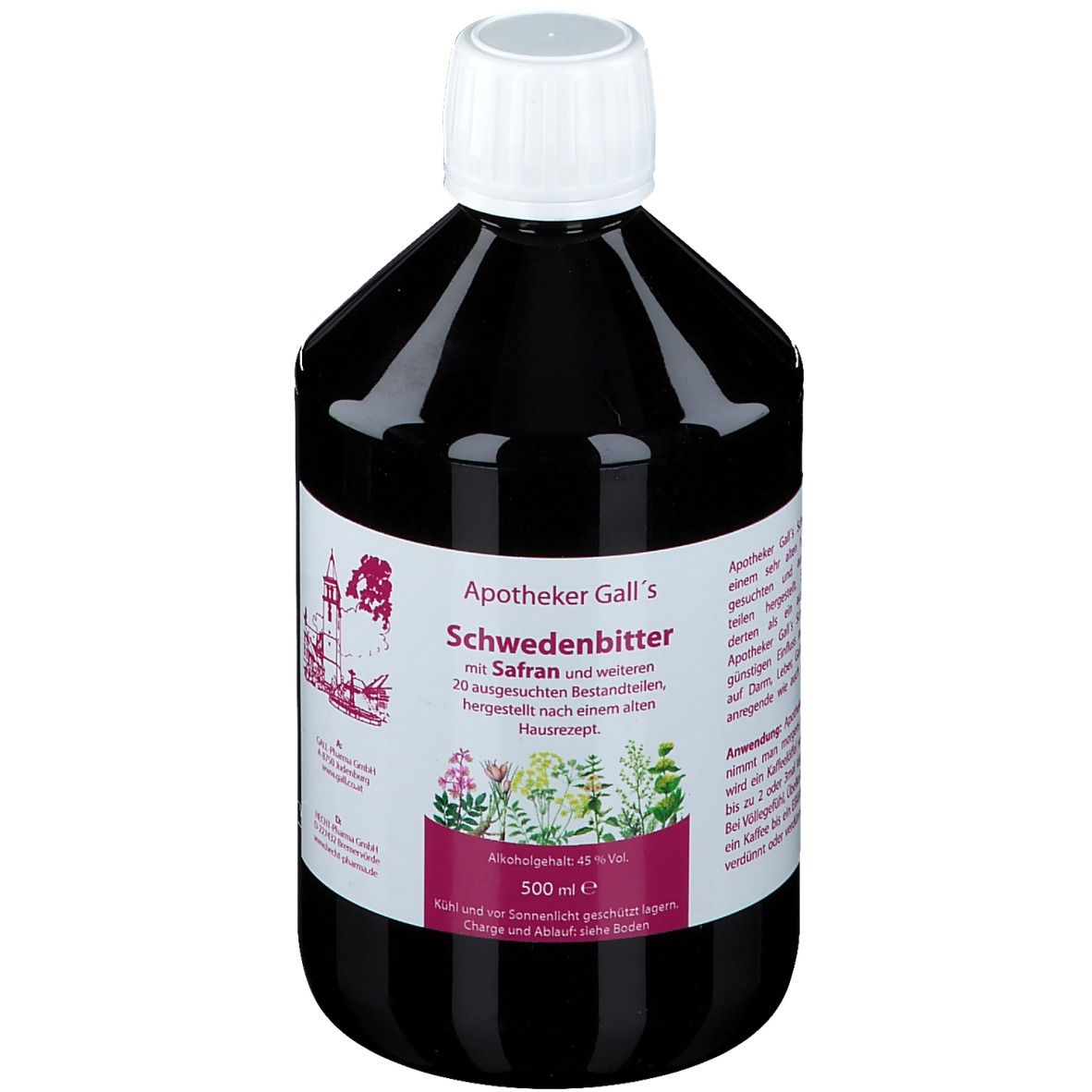 Apotheker Galls Schwedenbitter mit Safran 500 ml Lösung