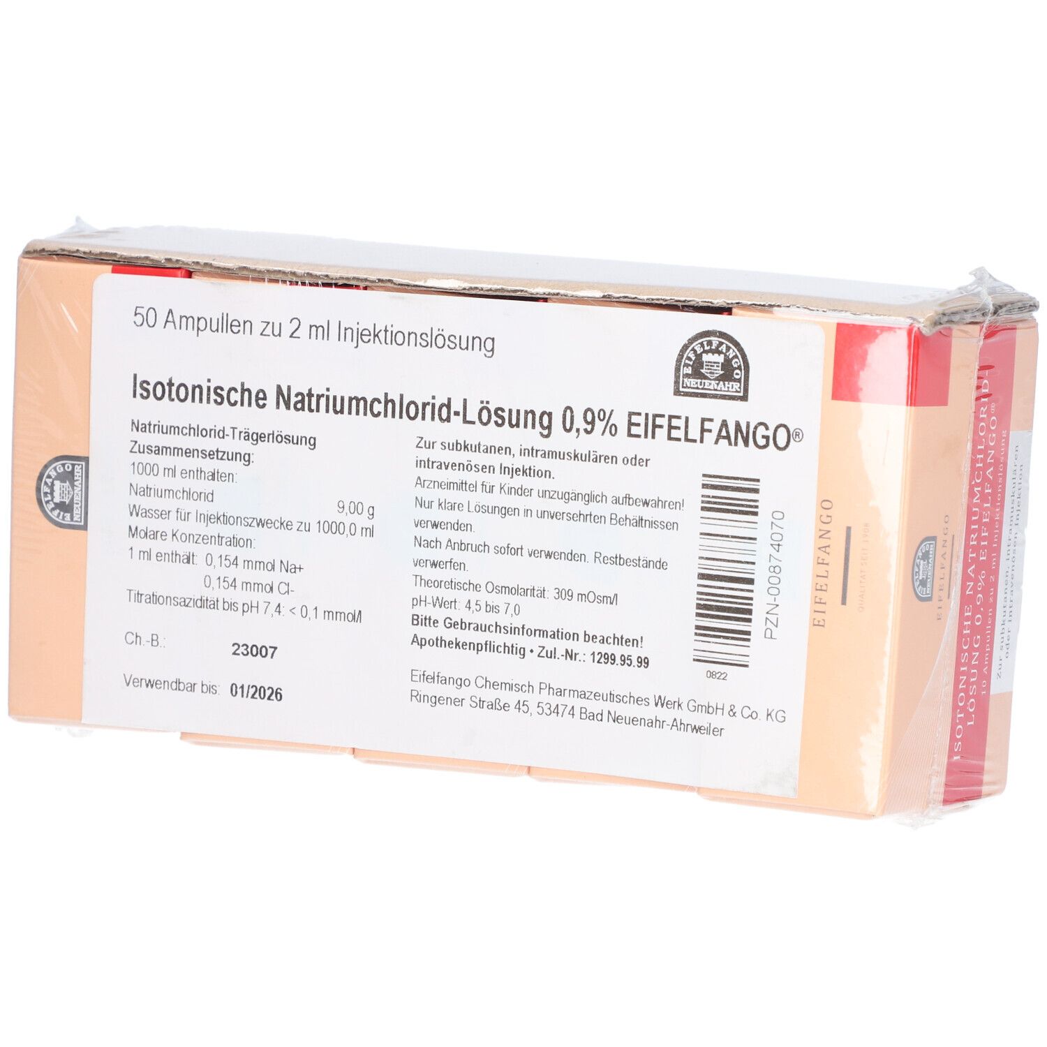 Isotonische NaCl Lösung 0,9% Eifelfango 50X2 ml Injektionslösung