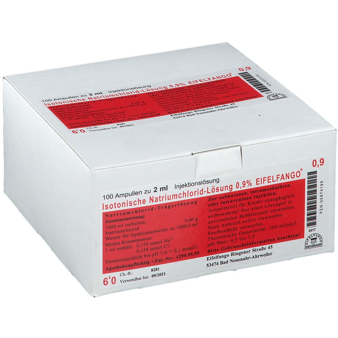 Isotonische NaCl Lösung 0,9% Eifelfango 100X2 ml Injektionslösung