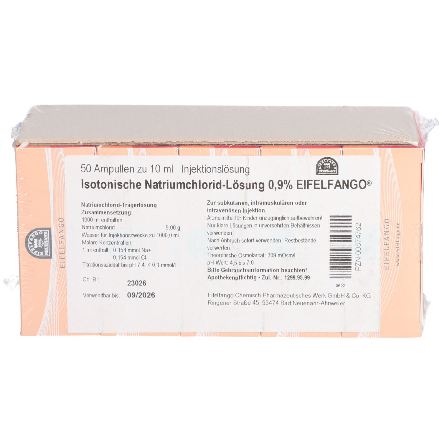 Isotonische NaCl 0,9% Eifelfango Amp. 50X10 ml Injektionslösung