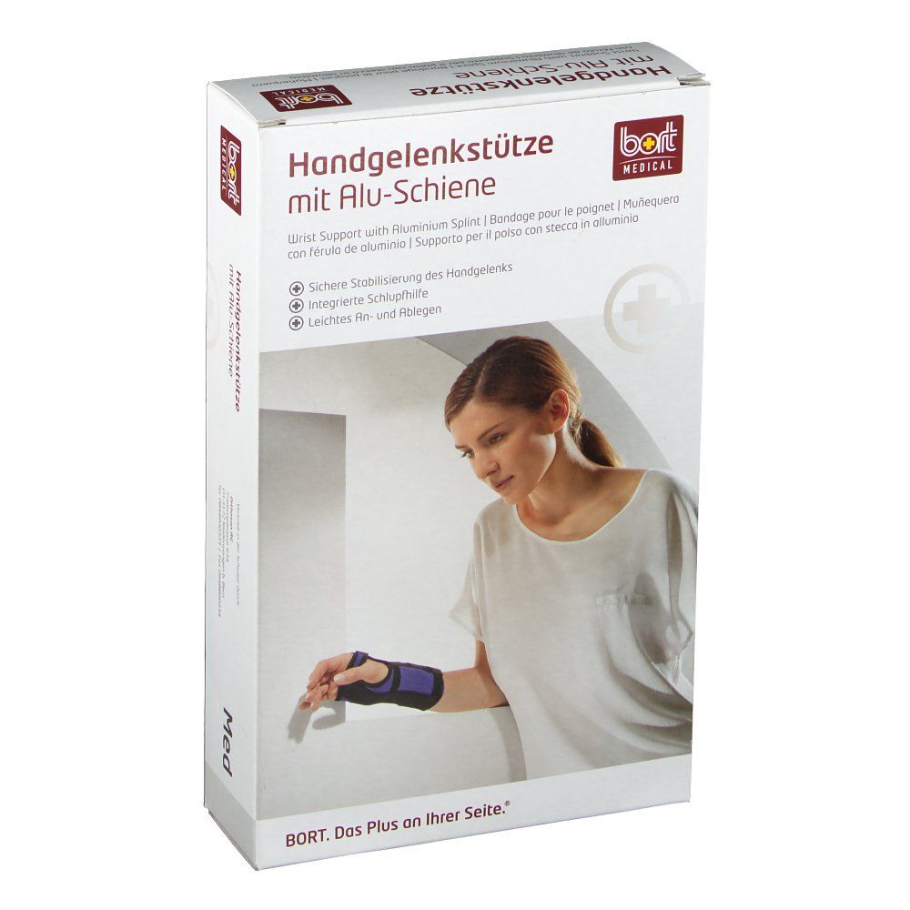 Handgelenkstütze mit Alu-Schiene rechts Gr. M blau 1 St Bandage(s)