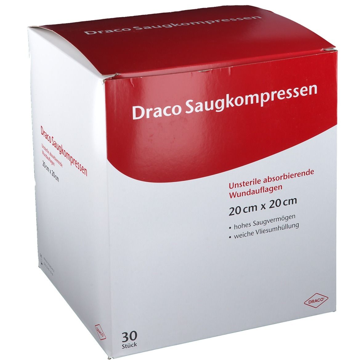 Draco Saugkompressen 20 x 20 cm unsteril 30 St Kompressen