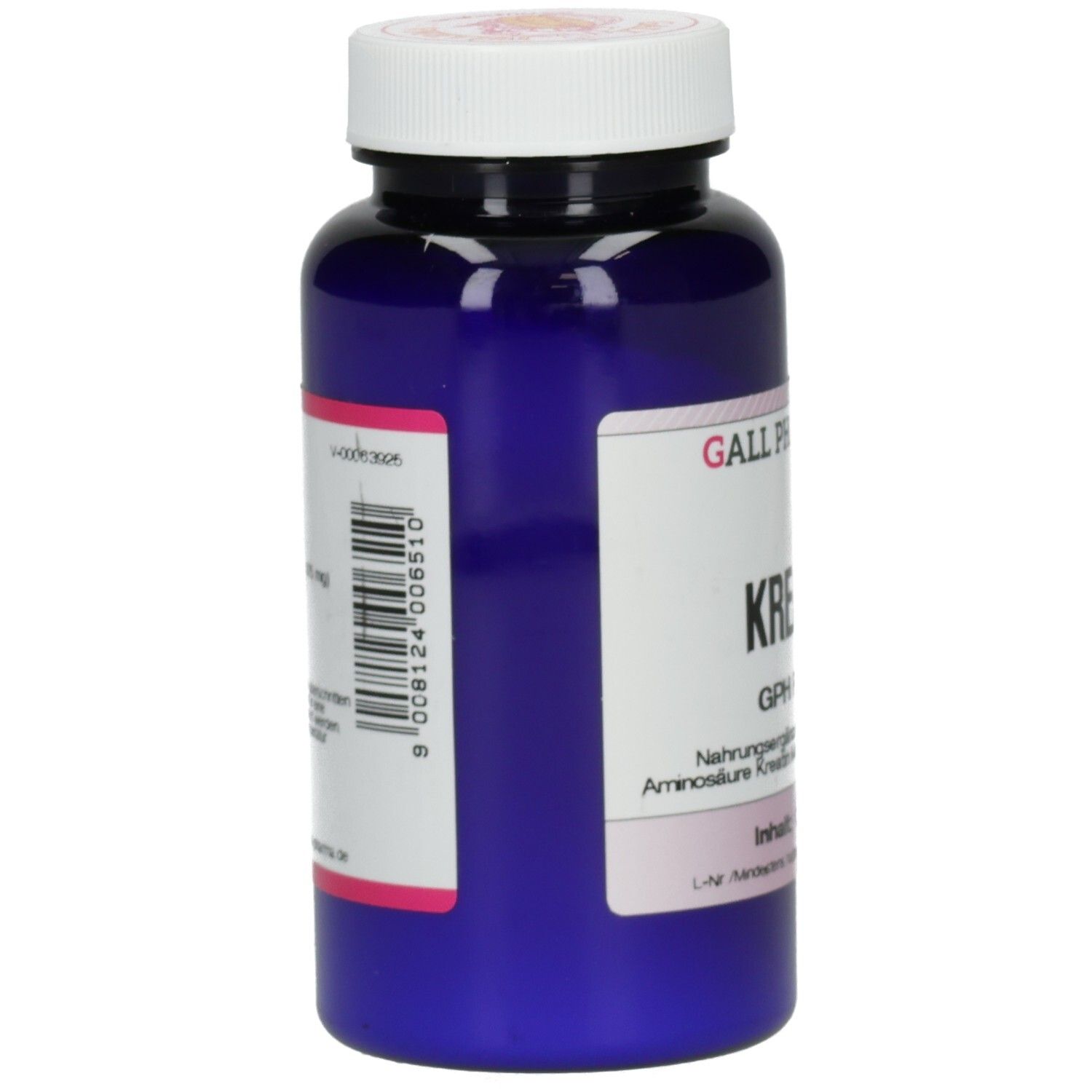 Gall Pharma Kreatin Kapseln in blauer Flasche.