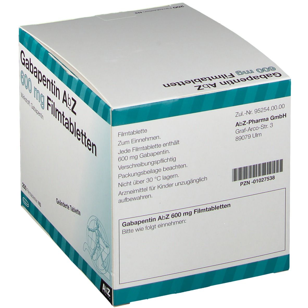 Gabapentin AbZ 600 mg Filmtabletten 200 St