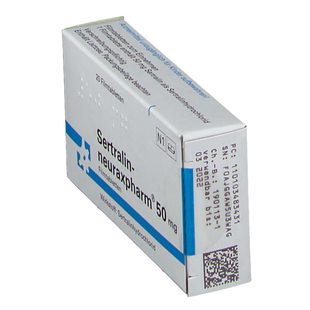 SERTRALIN-neuraxpharm 50 mg Filmtabletten 20 St