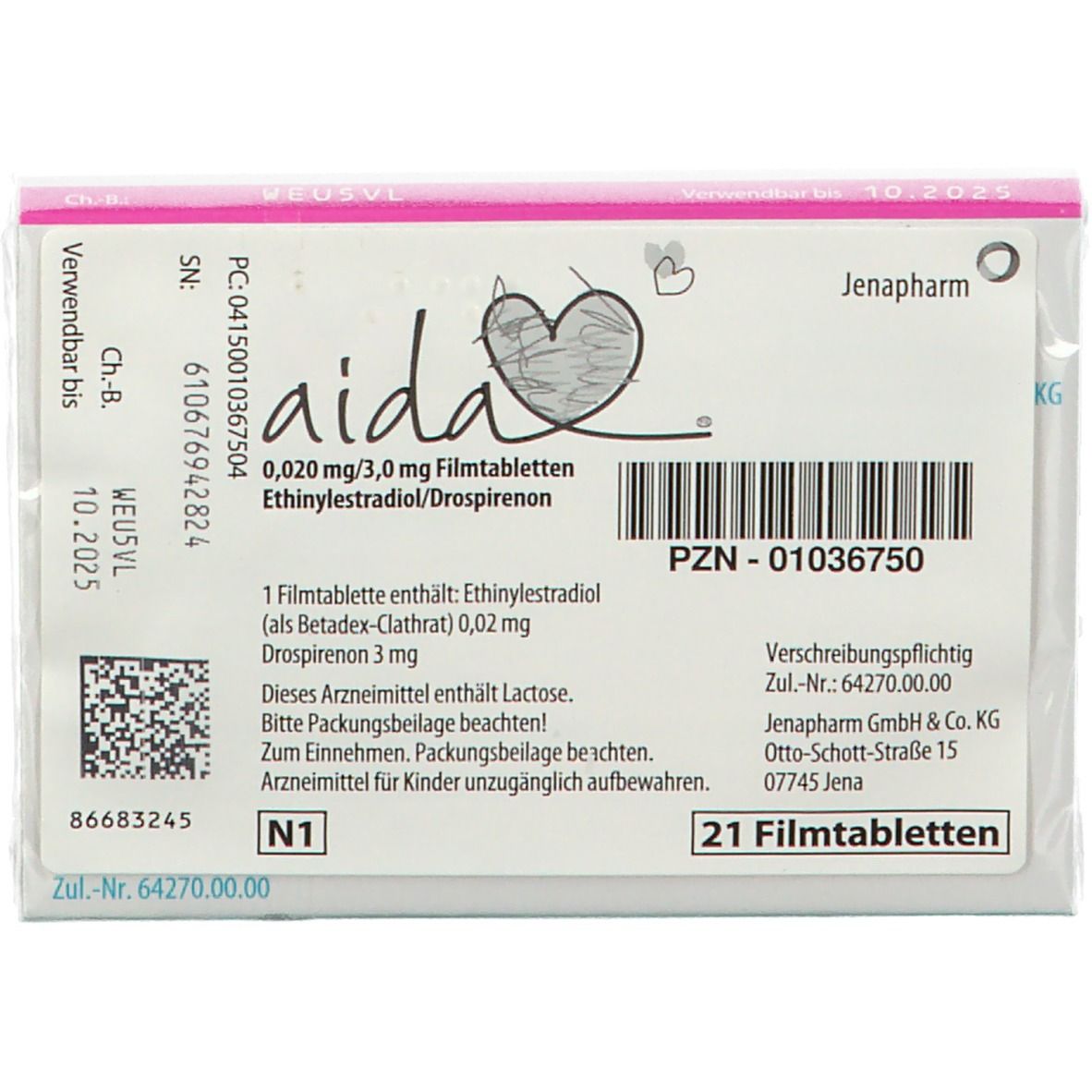 aida® 0,02 mg/3 mg Filmtabletten
