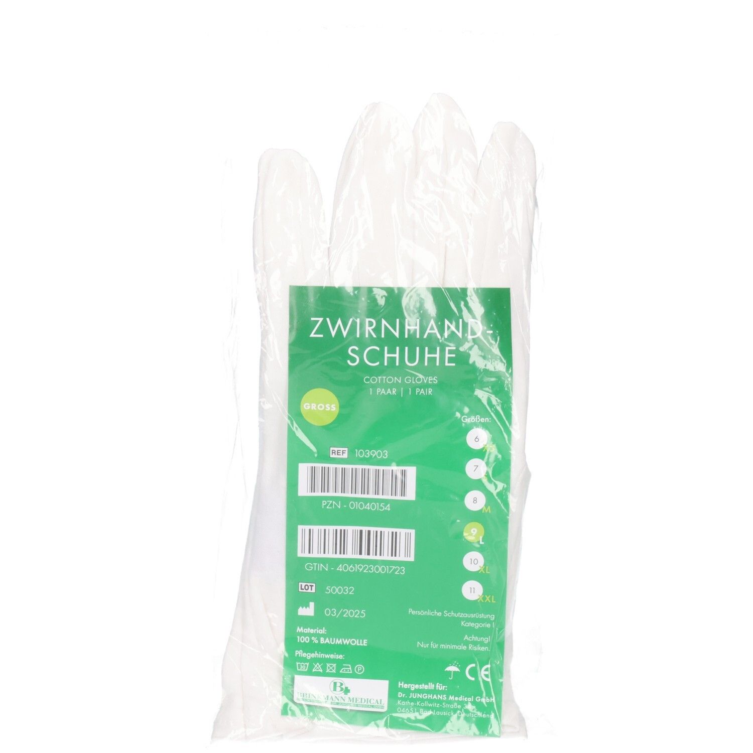 Zwirnhandschuhe groß 2 St Handschuhe