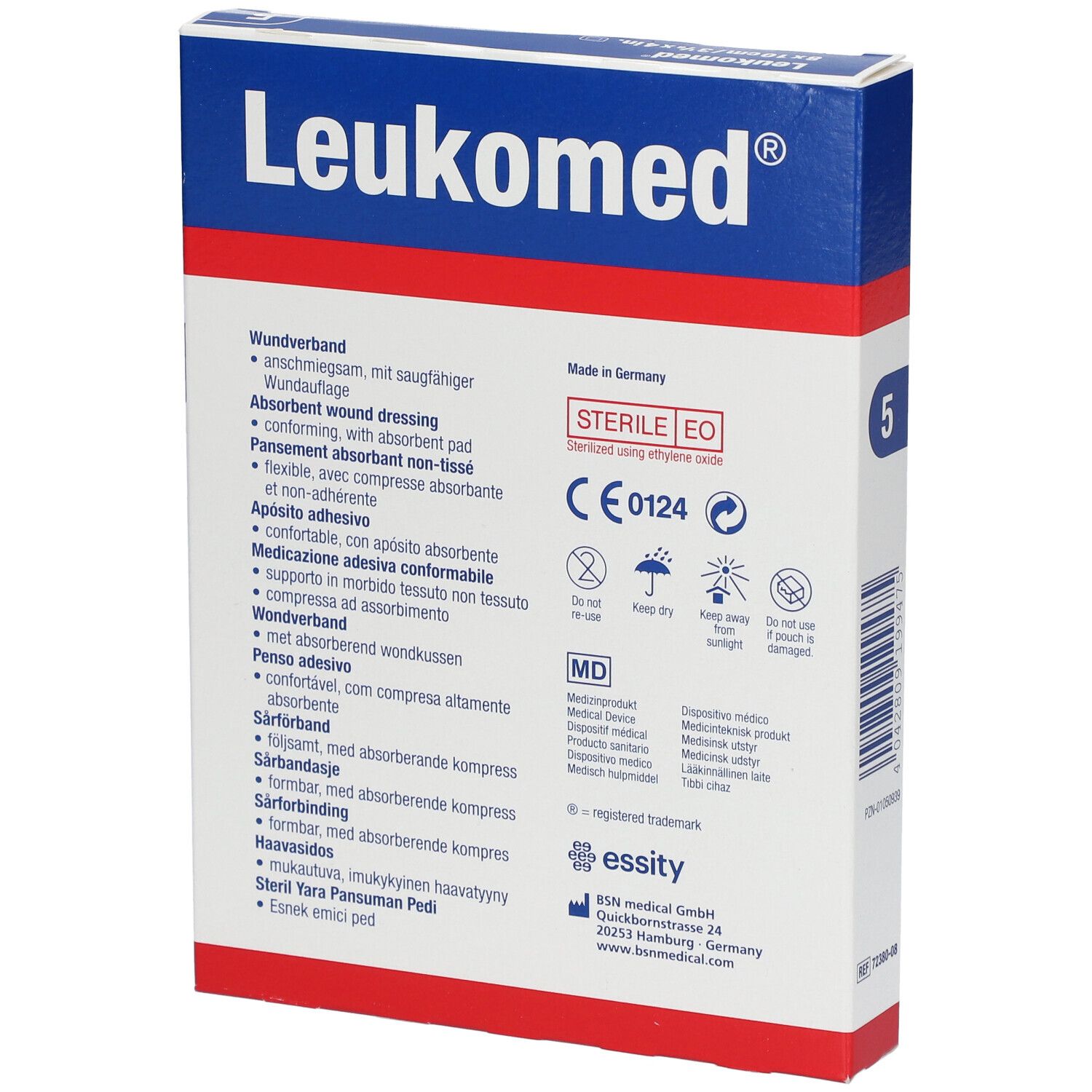 Leukomed® 8 cm x 10 cm steril 5 St Shop Apotheke