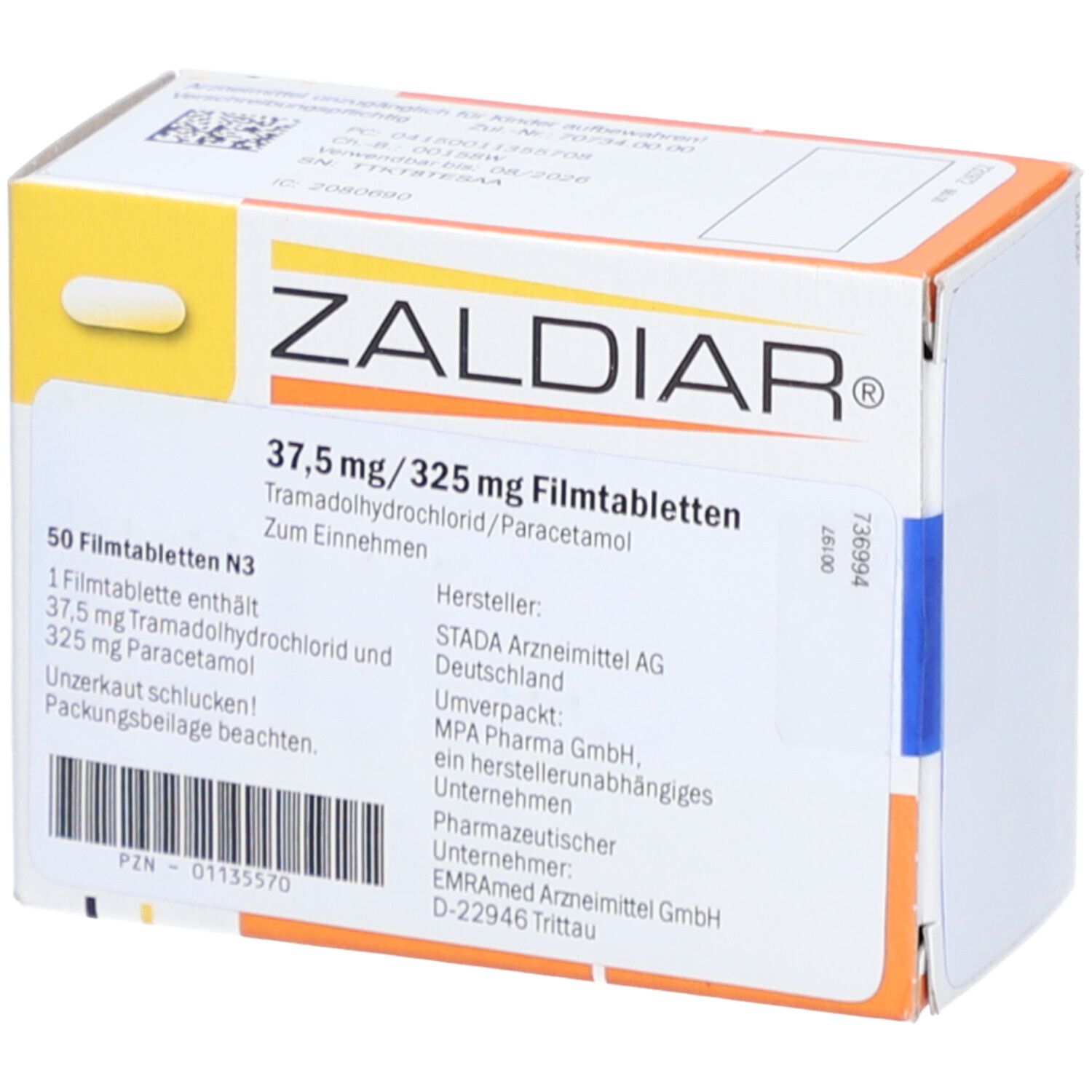 ZALDIAR 37,5 mg/325 mg