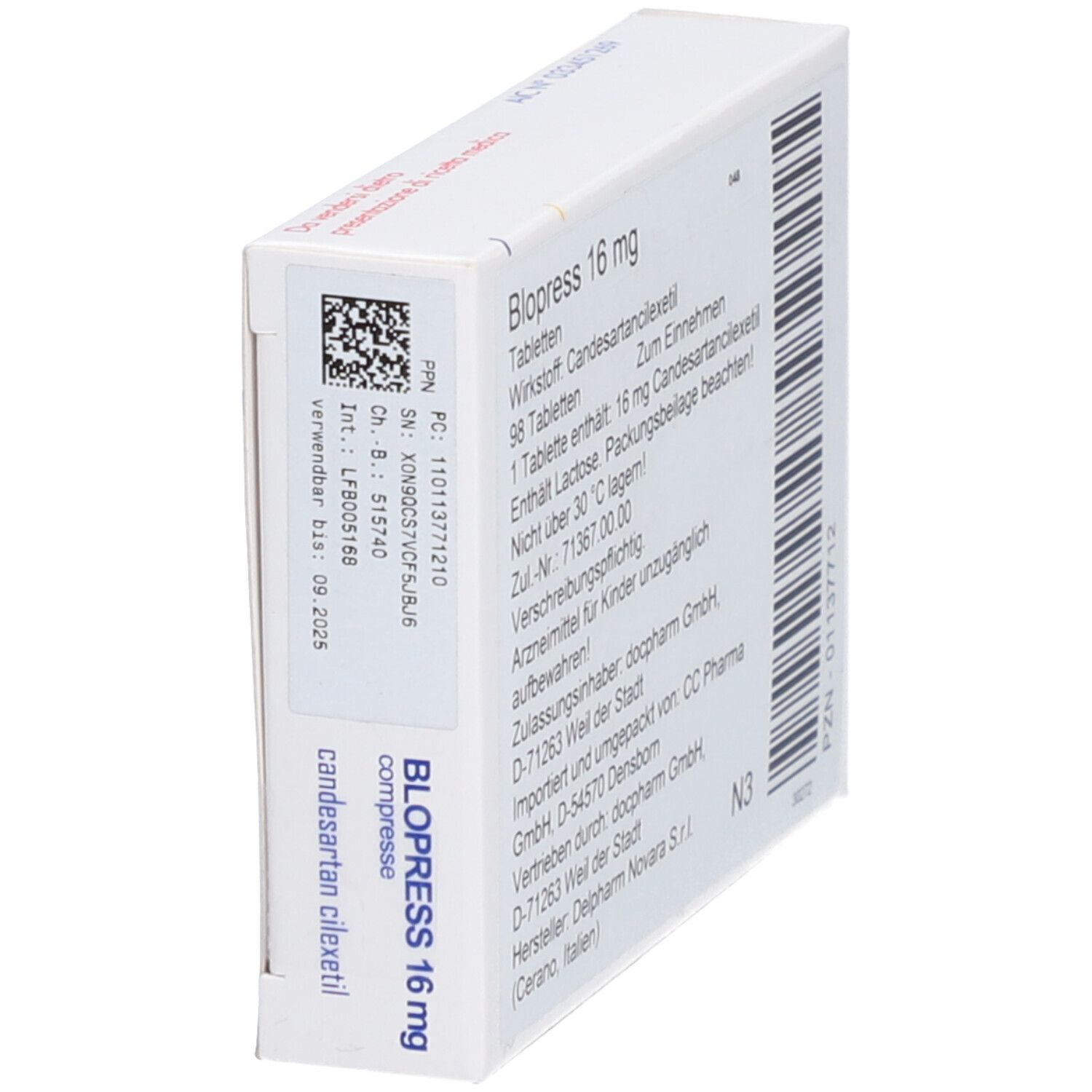 Blopress 16 Mg 98 St Mit Dem E-Rezept Kaufen - Shop Apotheke