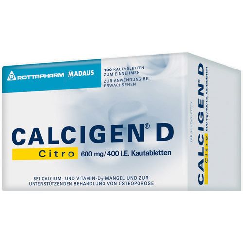 Calcigen® D Citro 600 mg / 400 I.e. Kautabletten