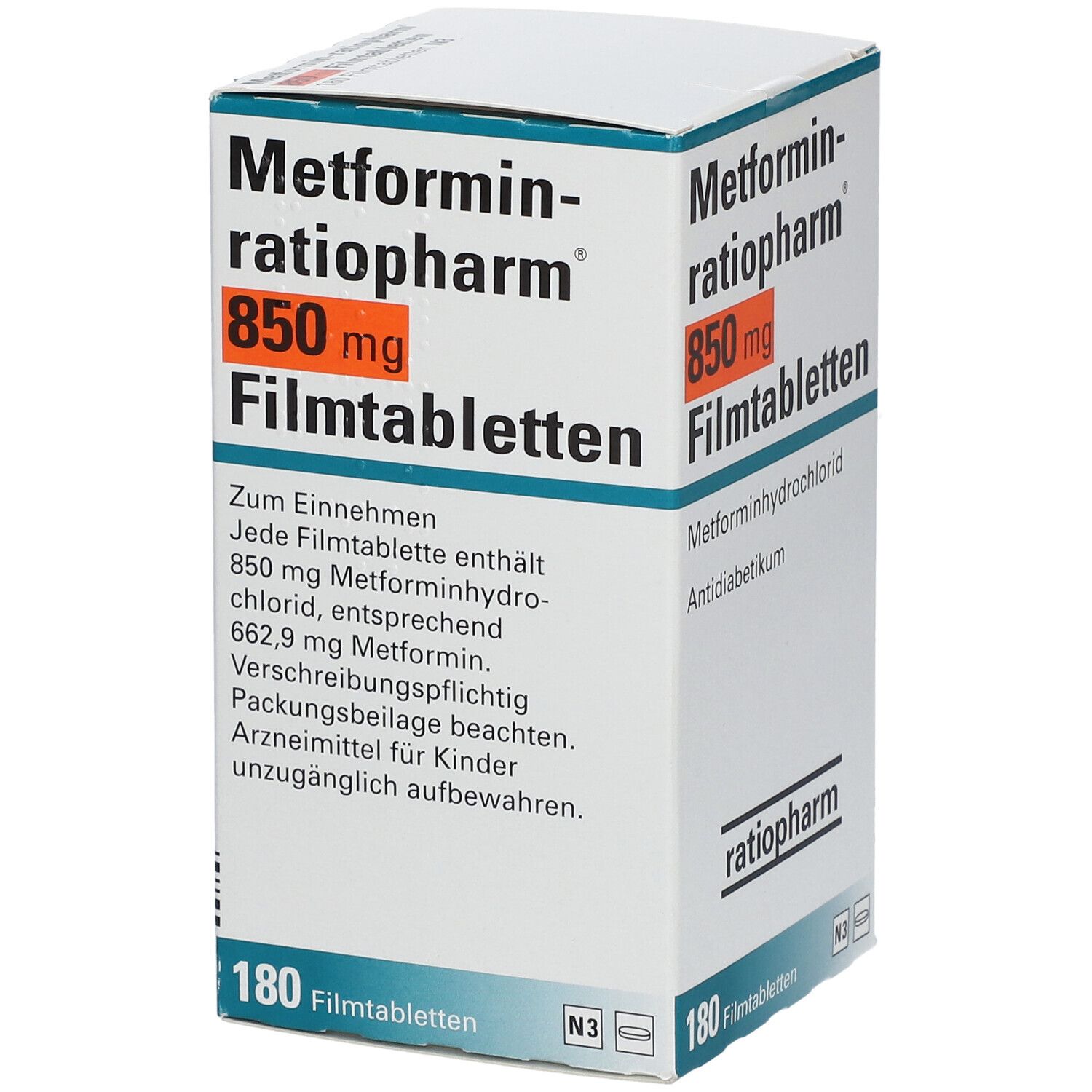 METFORMIN-ratiopharm 850 mg Filmtabletten 180 St