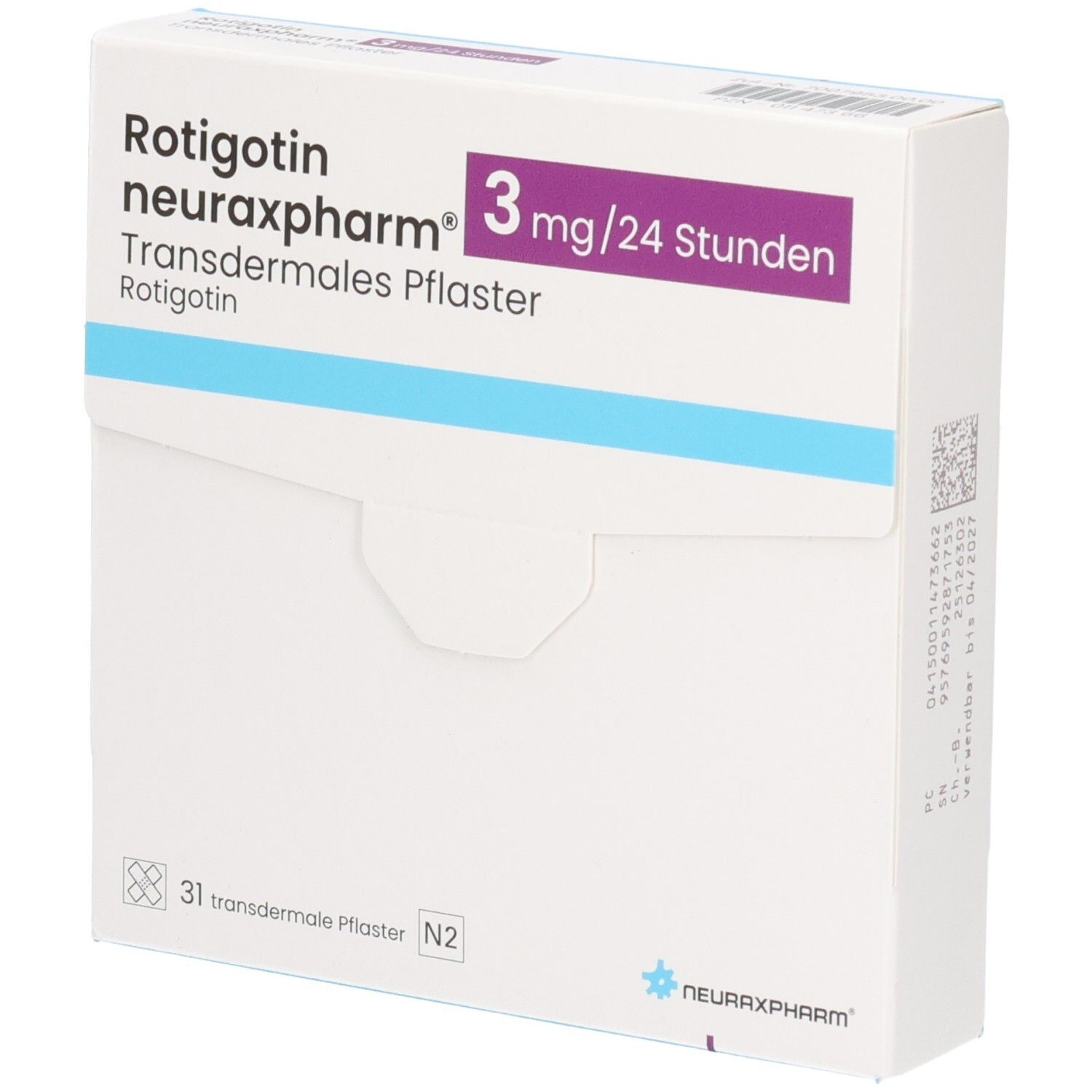 ROTIGOTIN neuraxpharm 3 mg/24 h transderm.Pflaster