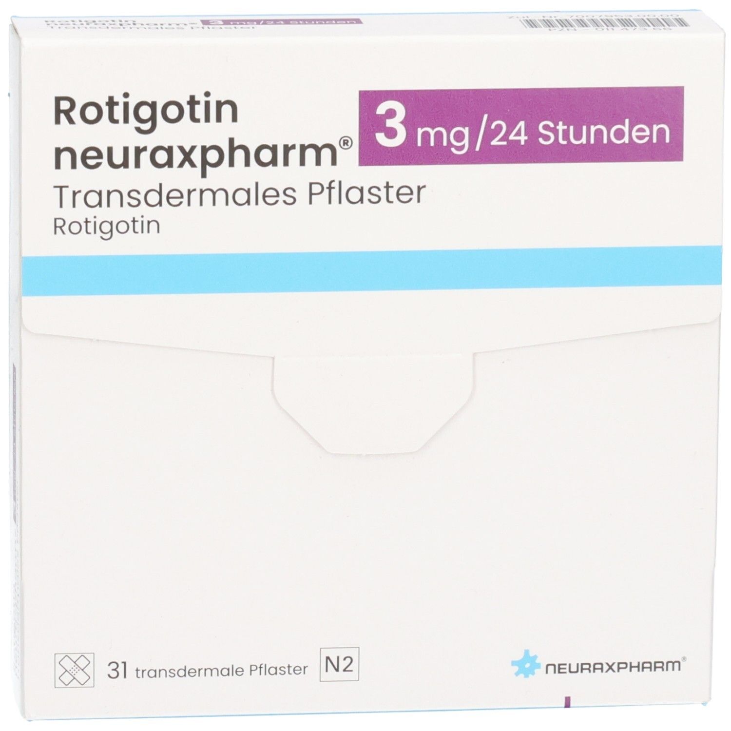 ROTIGOTIN neuraxpharm 3 mg/24 h transderm.Pflaster