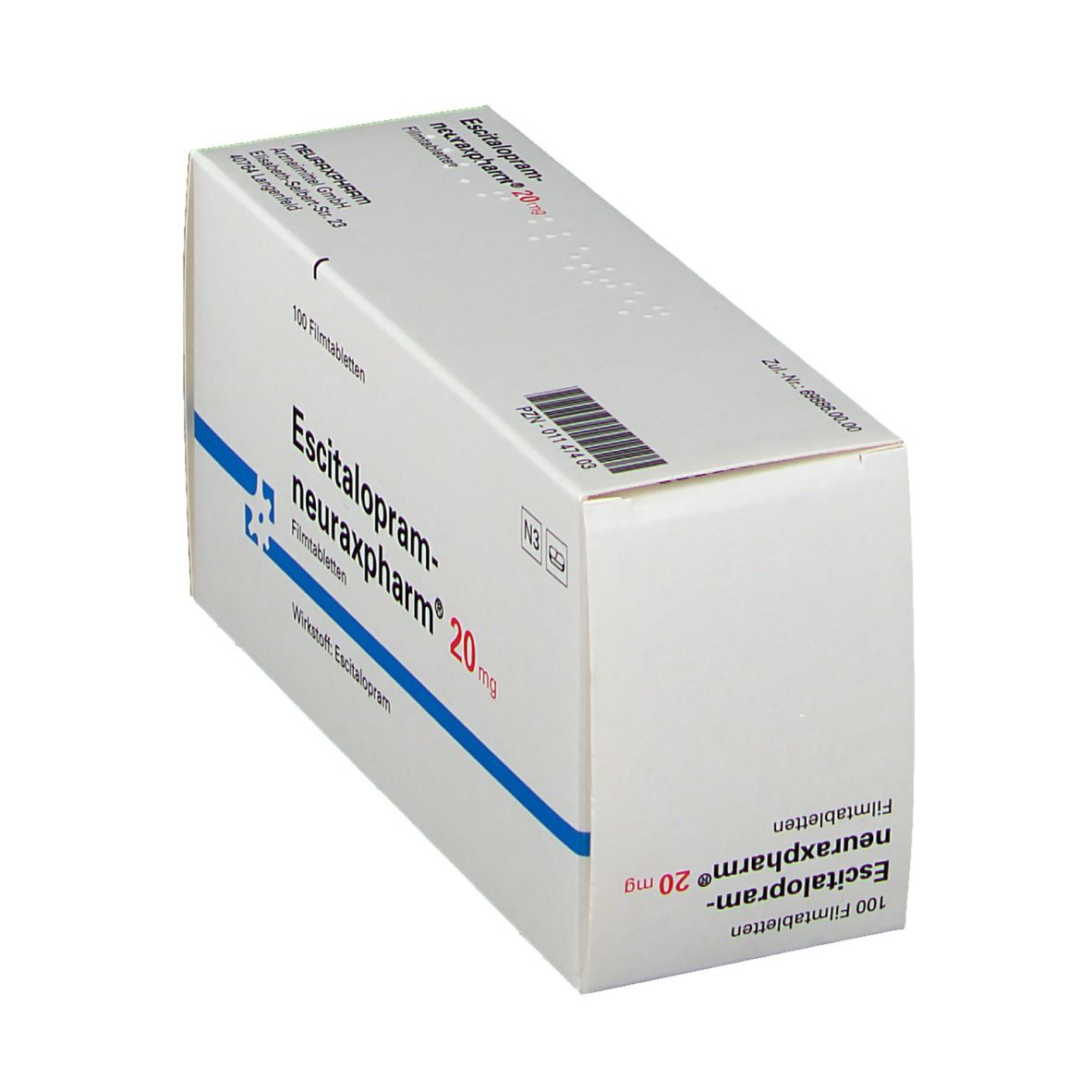 ESCITALOPRAM-neuraxpharm 20 mg Filmtabletten 100 St