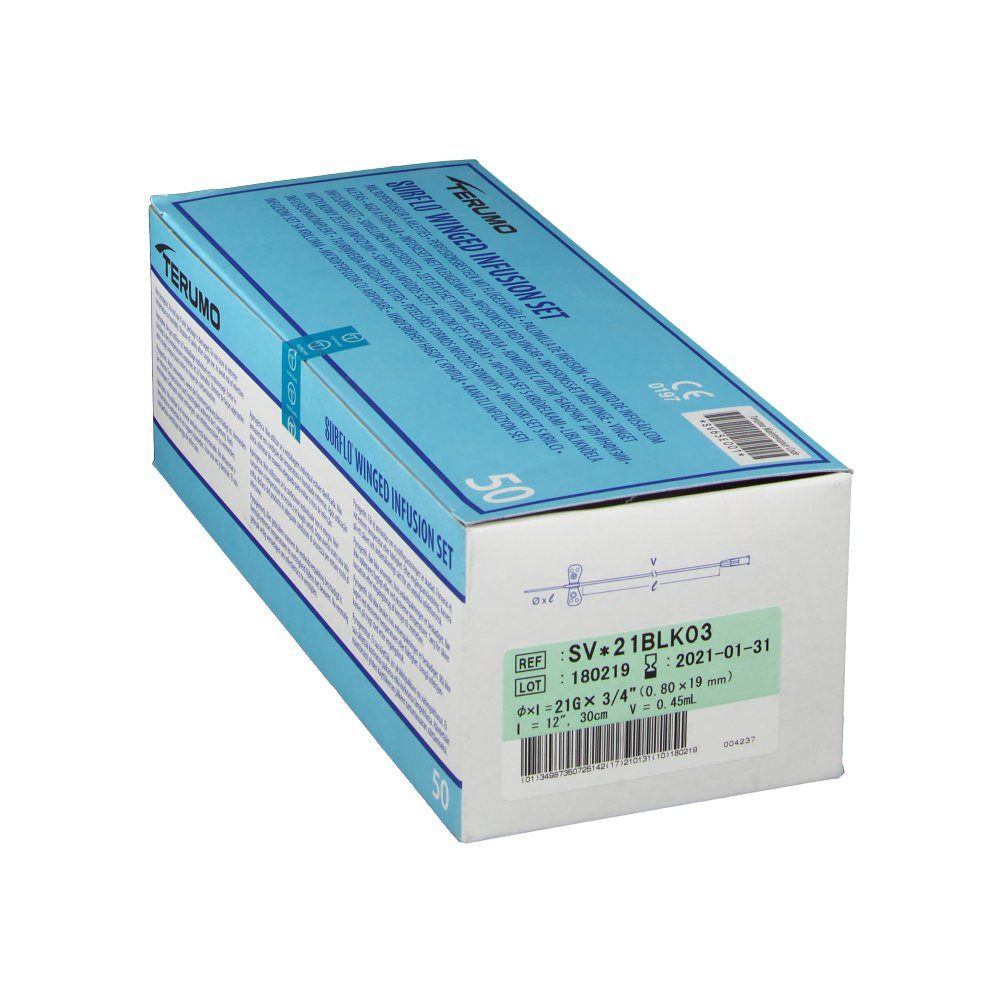 Surflo Perfusionsbesteck 21 G 30 cm grün