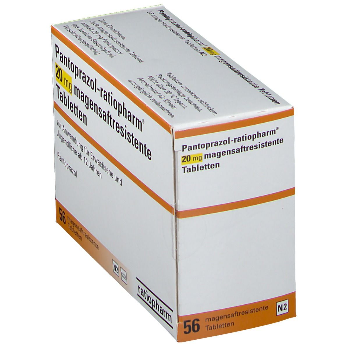 PANTOPRAZOL-ratiopharm 20 mg magensaftr.Tabletten 56 St Tabletten magensaftresistent