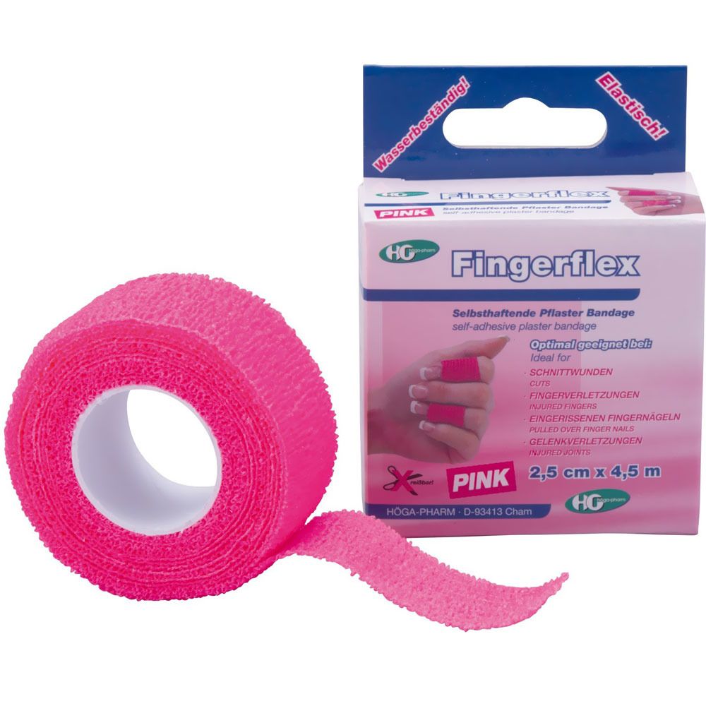 Fingerflex, selbsthaftende Pflaster Bandage 2,5 cm x 4,5 m Pink