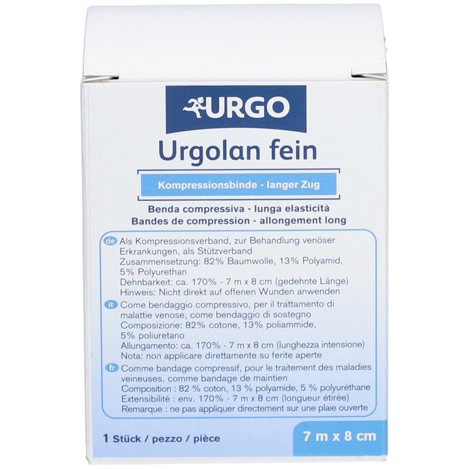 Urgolan Langzugbinde fein 8 cm x 7 m