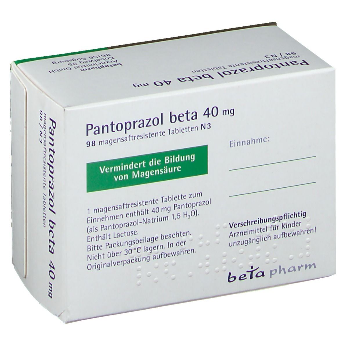 Pantoprazol beta 40 mg