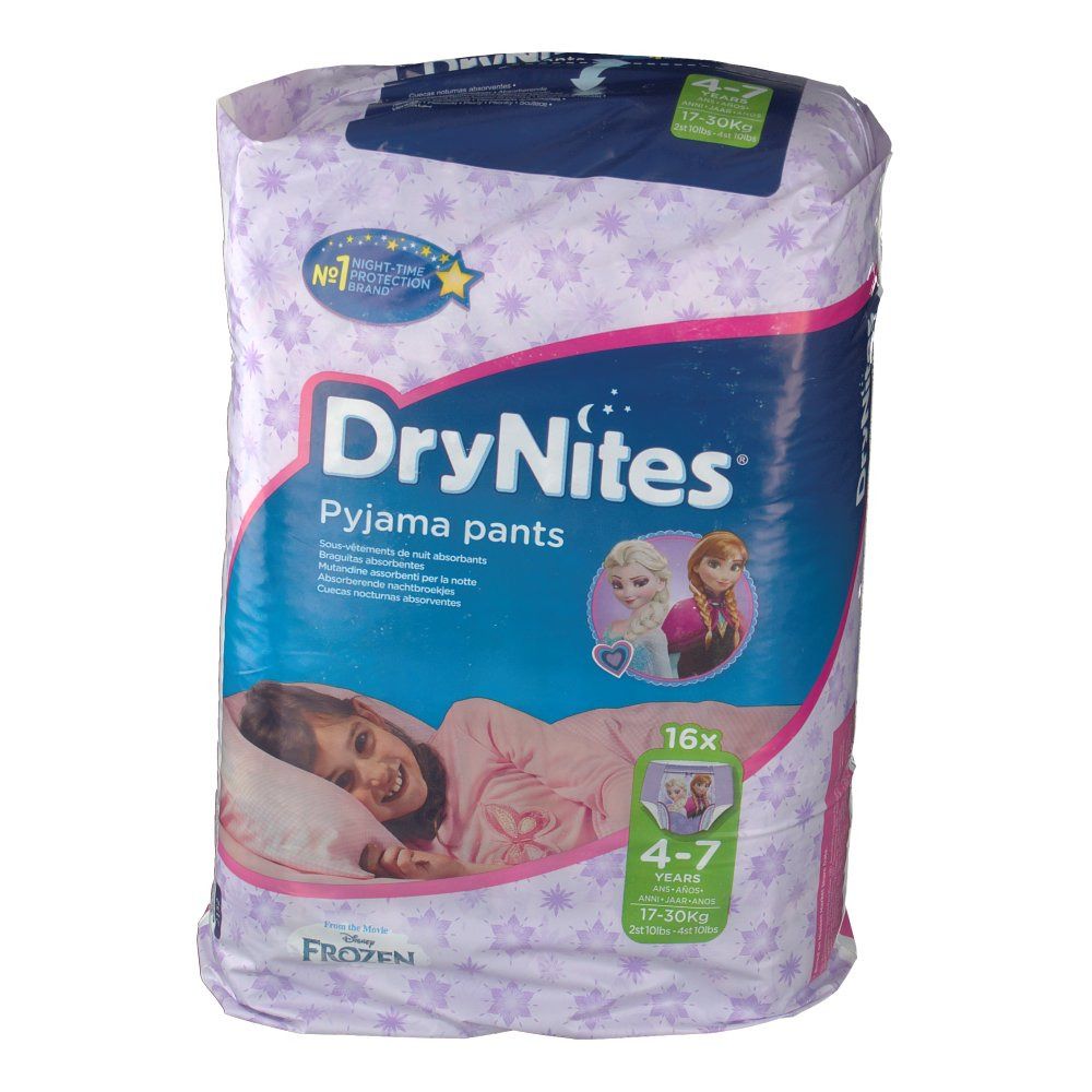 4x16 Stück Huggies DryNites® 4-7 Jahre 17-30 KG für Mädchen 