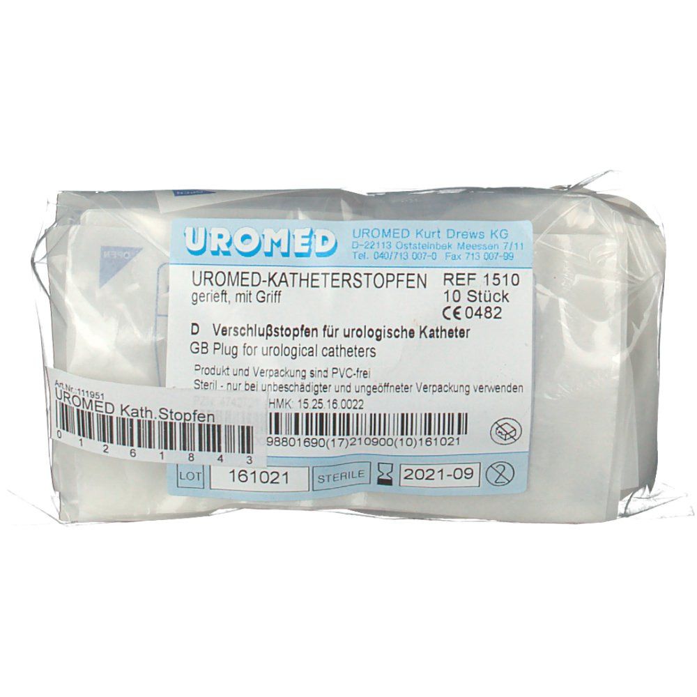 UROMED-Katheterstopfen gerieft mit Griff