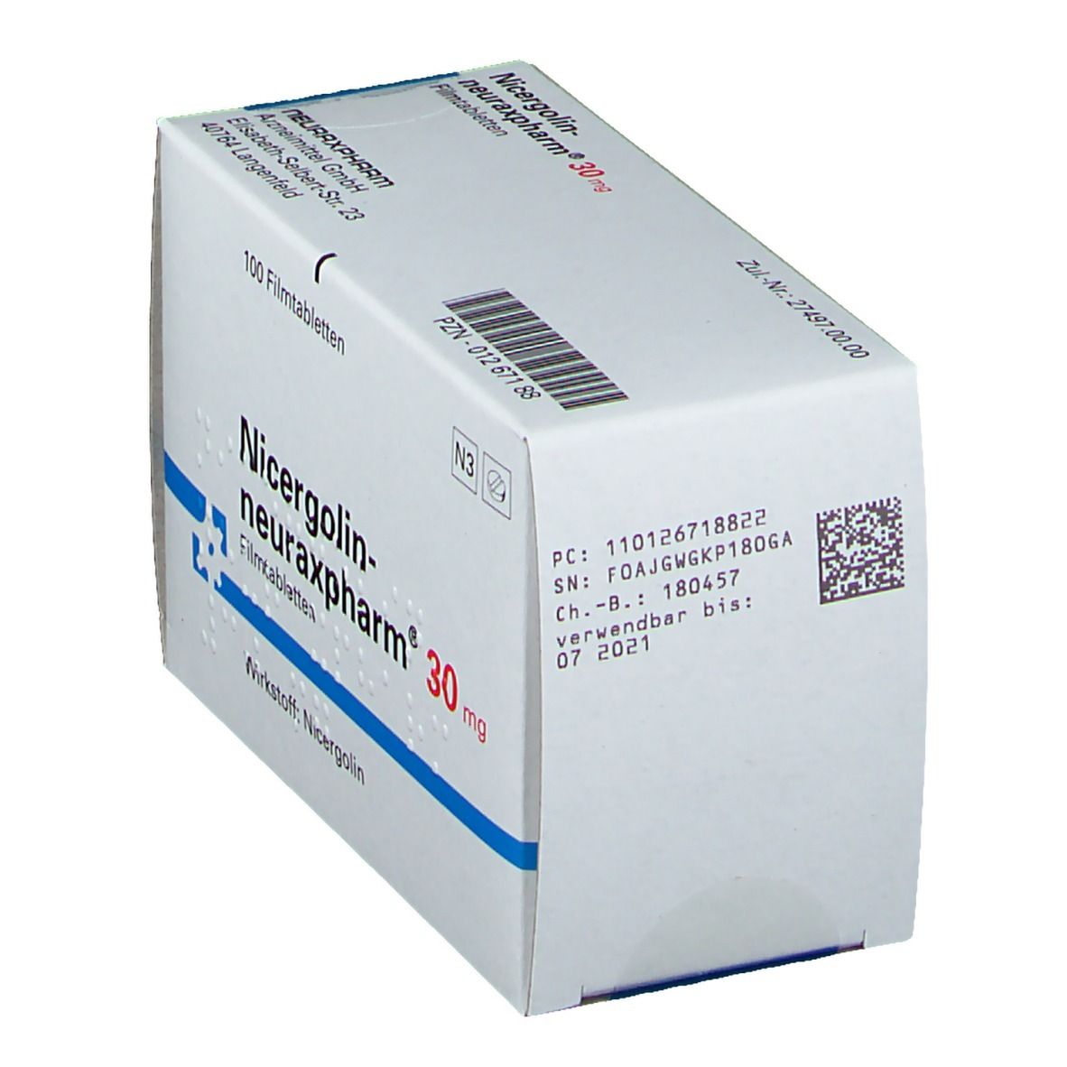 NICERGOLIN-neuraxpharm 30 mg Filmtabletten 100 St